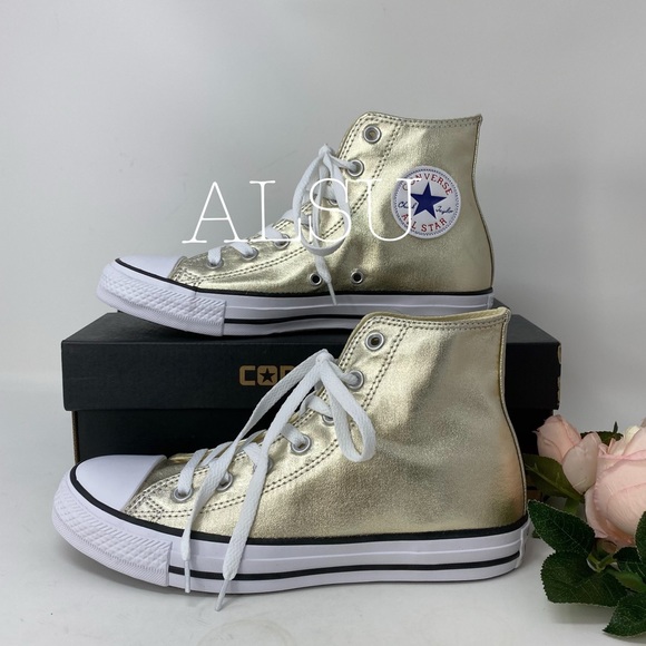 Converse Ctas High Top Light Gold W AUTHENTIC - Picture 6 of 8
